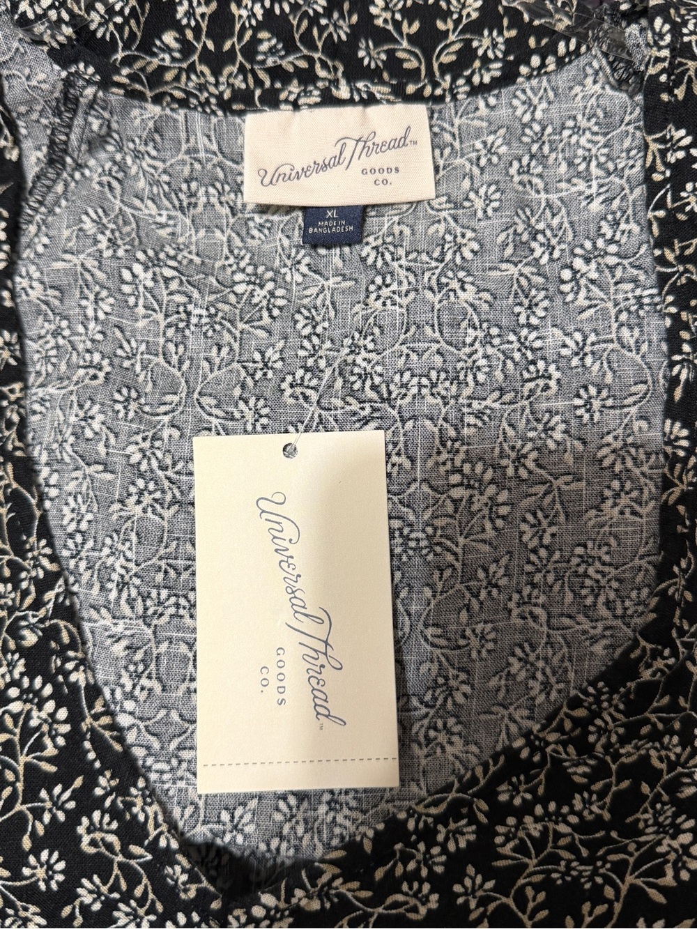 NWT Universal Thread Black & White Floral Swing Dress XL - Picture 5 of 8